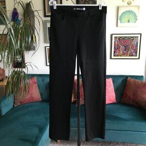 BETABRAND size L Long Black Stretch Ponte Knit Pull-On Straight Leg Yoga Pants